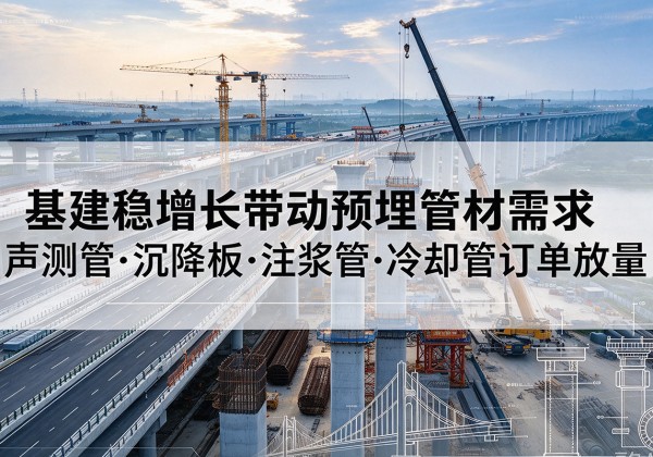 分宜基建稳增长带动预埋监测管材需求，声测管、沉降板、注浆管订单持续放量